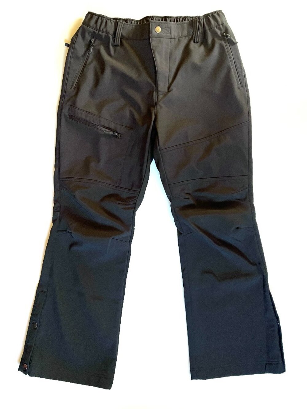 NWOT Women's Polar fleece lined Elastic Waist Black Pants Size 12 Ski Snow